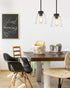 Eapudun Industrial Glass Pendant Light, Single Hanging Pendant Lighting, Matte Black with Clear Glass Shade Classic for Farmhouse, Entryway, Dining Room, Kitchen Island, Foyer , PDA1148-MBK