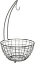 Spectrum Diversified Grid Small Tree & Basket Hanger & Fruit Basket, Produce Saver Banana Holder & Open Wire Fruit Bowl for Kitchen Counter & Dining Table, Industrial Gray