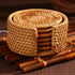 Rattan Coasters, Handmade Teacup Coasters, Creative Gift for Kitchen Table Drinks Crafts Round Natural Coasters Coasters Set (3.94in)