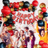 Red and Black Gold Balloons Birthday Valentines Day Party Decorations for Women, Red and Black Gold Balloon Garland Arch Kit, 18th 21st 30th 40th 50th 60th Birthday Party Decorations for Women Her