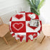 Tablecloth 60 inches Valentine's Day Love Heart Red Waterproof Washable Round Table Cloth Cover for Dining Room Kitchen Decoration