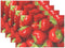 WOZO Red Strawberry Fruit Placemat Table Mat 12" x 18" Polyester Table Place Mat for Kitchen Dining Room 1 Piece