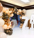 GIHOO Baby Shower Decoration 140Pcs Coffee Brown Balloon Arch Garland Kit Chrome Gold Latex Balloons for Bear Themed Birthday Neutral Wild One 1st Birthday Backdrop Party