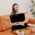 No Insert Faux Fur Sheepskin Throw Pillow Cover 18x18 Set of 2 Merino Style Super Soft Fluffy Cushion Fuzzy Pillow Case New Luxury Series for Livingroom Couch Sofa Bed Home Decor LINMOPM (Black)