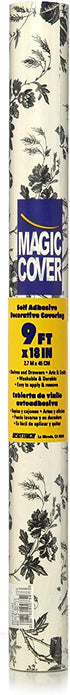 Magic Cover Premium Adhesive Vinyl Contact Shelf Liner and Drawer Liner, 18"x9', Black Toile