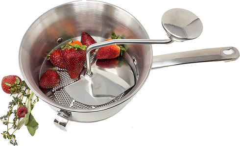 Norpro, Silver Multi-Purpose Food Mill, Stainless Steel, 2.2 qt