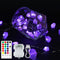Natural Amethyst Battery Operated String Lights, Crystal Indoor String Lights USB Powered Decorative Lights 14ft 40 LEDs with Remote for Bedroom Healing Reiki Meditation Wedding Valentines Day Decor