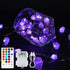Natural Amethyst Battery Operated String Lights, Crystal Indoor String Lights USB Powered Decorative Lights 14ft 40 LEDs with Remote for Bedroom Healing Reiki Meditation Wedding Valentines Day Decor