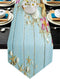 Vandarllin Cotton Linen Table Runner Dresser Scarves Beach Theme Seashells Starfish&Blue Rustic Wood Non-Slip Burlap Table Setting Decor for Wedding Party Holiday Dinner Home (13X70 Inch Long)