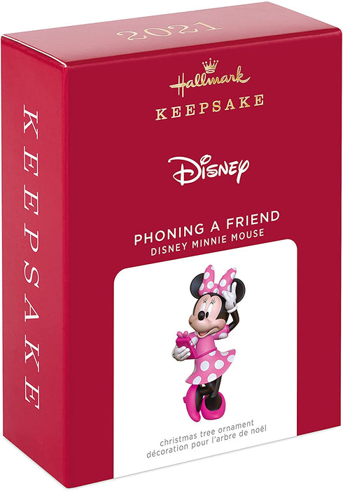 Hallmark Keepsake Christmas Ornament 2021, Disney Minnie Mouse Phoning a Friend