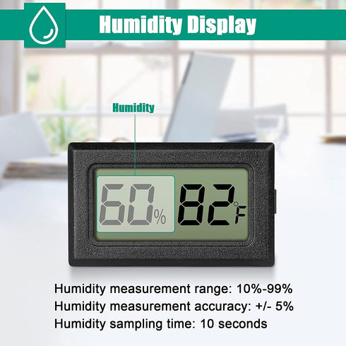 EEEKit 8-Pack Mini Thermometer Hygrometer, Small Digital Electronic Temperature Humidity Meters Gauge Indoor LCD Display Fahrenheit for Humidors, Greenhouse, Garden, Cellar, Fridge, Mason Jar