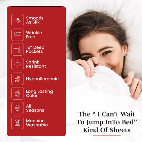 Infinitee Xclusives 1800 TC Series King Sheet Set - 4 Piece Bed Sheets - Soft Brushed Microfiber Fabric - 16 Inches Deep Pockets Sheets Wrinkle Free & Fade Resistant (Grey, King)