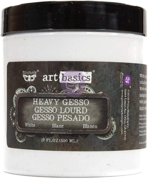 Prima Marketing 961374 Art Basics Heavy Gesso, 17-Ounce, White