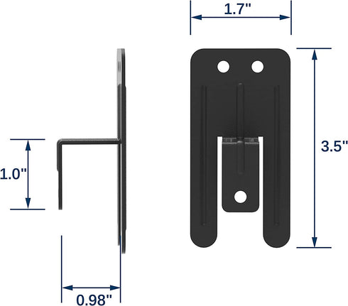 Anti-Slip Metal Gasket for Bed, Prevent Mattress from Sliding Off Bed Frame, 6 Pieces, 0.98 inch Wide, Black