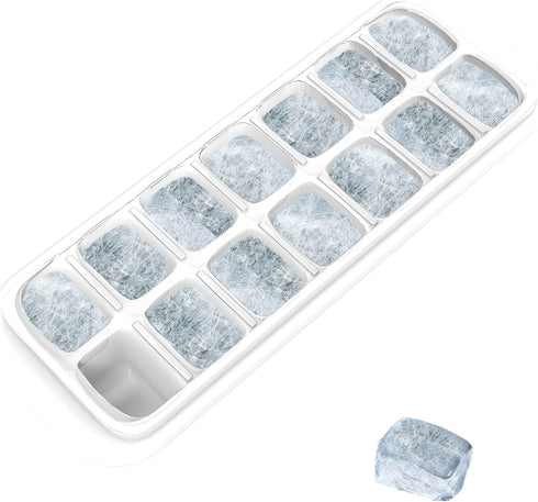 Chef Buddy Ice Lids for Freezing Food, Water, and Juice Kitchen Essential, Easy Fill and Spill Resistant (Set of 2) 14 Cube Tray, Multicolor