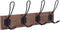 Rustic Wall Mount Coat Rack, Wall Coat Rack Hanger with 4 Coat Hooks,Office Entryway Bedroom Hanging Coat Hat Bag Robes Jacket Towel(A)