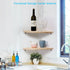 Wood Corner Wall Shelves Set of 2, Solid Wood Corner Floating Shelves for Wall, Round End Wall Mounted Floating Corner Shelf for Bedroom, Living Room and Kitchen (10 inch)