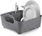 Umbra Tub Dish Drying Rack Lightweight Self-Draining Dish Rack for Kitchen Sink and Counter at Home, RV or Motorhome, Charcoal