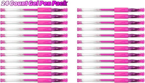 Sargent Art 24 Count Pink Glitter Gel Pens, Non-toxic, Magical Ink Pens, Art Marker Pens For Drawing, Journaling, Doodling, Adult Colouring Books