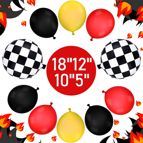 75 Pieces Monster Truck Party Supplies Monster Truck Balloons Decoration Set Including 1 Monster Truck Themed Backdrop 2 Monster Truck Balloons 2 Mosaic Race Foil Balloons and 70 Multicolor Balloons