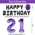 Purple 21 Birthday Decorations, Purple 21st Birthday Decorations for Women Men , Happy 21st Birthday Balloons Party Supplies with Purple Happy Birthday Banner, Number 21 Balloons for 21 Years Old Birthday