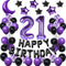 Purple 21 Birthday Decorations, Purple 21st Birthday Decorations for Women Men , Happy 21st Birthday Balloons Party Supplies with Purple Happy Birthday Banner, Number 21 Balloons for 21 Years Old Birthday