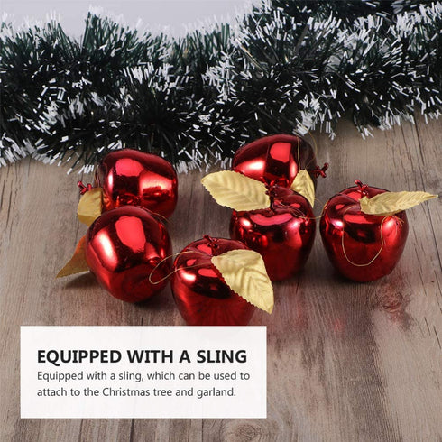 BESPORTBLE 24pcs Shatterproof Christmas Tree Baubles Apple Shaped Hanging Ornaments for Xmas Holiday Wedding Party Decoration (Red)