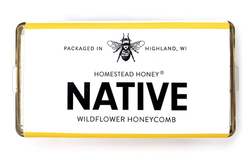 Native Honeycomb, 100% Pure and Raw Honey Comb Made in the USA with Real Wildflower Honey (7oz)