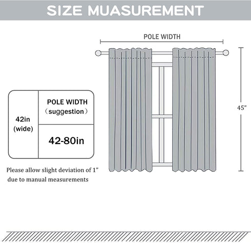 Blackout Bedroom Curtains for Small Windows - 45 Inch Navy Rod Pocket Thermal Insulated Block Out Soundproof Curtains for Living Room Set of 2 Panels ( Navy Blue 42x45 )