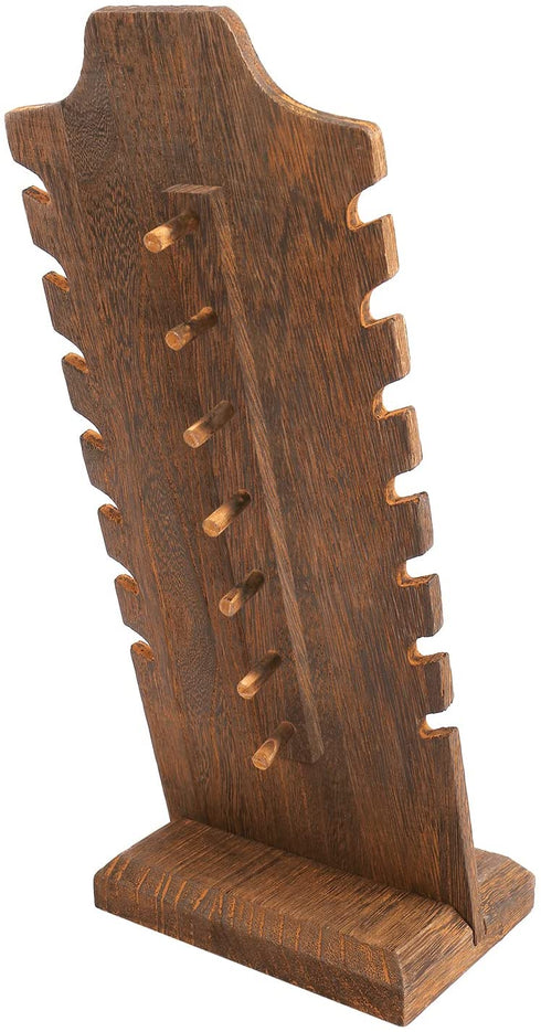 Mooca Lightweight Wooden Freestanding Necklace Easel Display Stand Holder Multiple Necklace Bust Necklace Display Stand Wooden Jewelry Display Stand for Necklaces, Brown