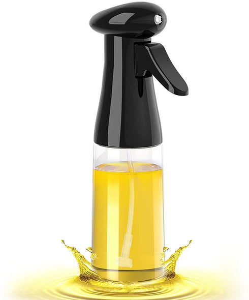 Olive Oil Sprayer for Cooking - 300ml Oil Dispenser Bottle Spray Mister - Portable Refillable Food Grade Oil Vinegar Spritzer Sprayer Bottles for Kitchen, Air Fryer, Salad, Baking, Grilling, Frying (Black)