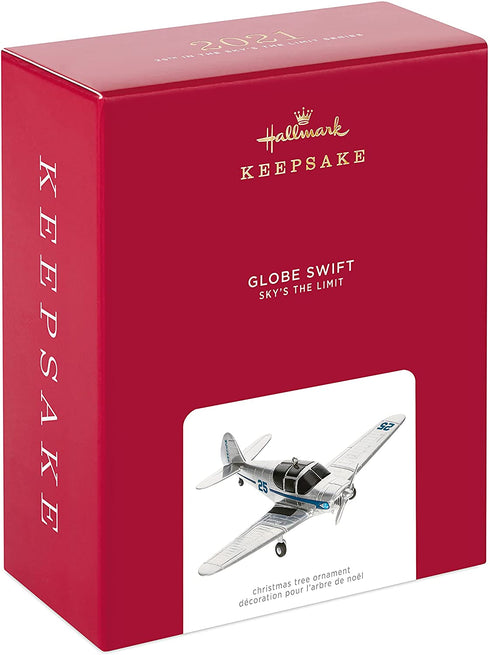 Hallmark Keepsake Christmas Ornament 2021, Sky's The Limit Globe Swift Airplane