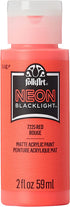 FolkArt Neon Blacklight Acrylic Paint, 2 oz., Red