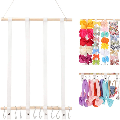 Oaoleer Hair Bow Holder Organizer for GirlsHair Clips Headband Organizer Storage Wall Hanging Home Decor for Girls Room