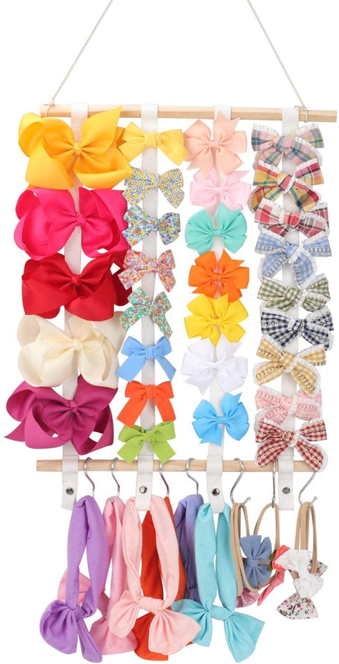 Oaoleer Hair Bow Holder Organizer for GirlsHair Clips Headband Organizer Storage Wall Hanging Home Decor for Girls Room