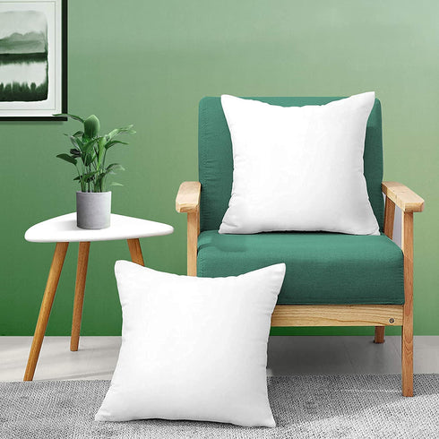 Empyrean Bedding Throw Pillow - 12 x 18 Inches Decorative Pillow Insert - Cotton Blend Outer Shell Indoor & Outdoor Pillows (Pack of 2, White)