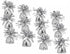 SRENTA 5.5" Silver Metallic Wrapped Balloon Weights for Birthday Party Decoration, Pack of 12