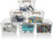 Citylife 1.3 QT 6 Pack Small Storage Bins Plastic Storage Container Stackable Box with Lids for Organizing, Clear White