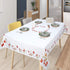 Floral Tablecloth, Wild Flower Table Cloth, Spring Summer Waterproof Wrinkle Free Tablecloth for Outdoor, Picnic, Camping, Patio, Party, Kitchen, Dining Room, Red and White, Rectangle 60 x 84 inch