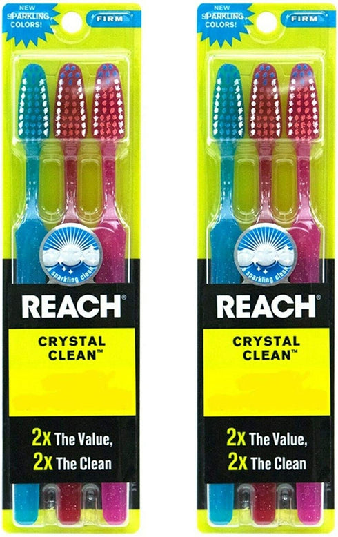 Reach Toothbrush Crystal Clean Firm 3 Pack(Pack of 2) Total 6 Brushes