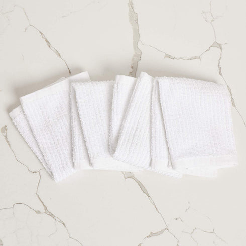 Bar Mop Cleaning Kitchen Dish Cloth Towels,100% Cotton, Machine Washable, Everyday Kitchen Basic Utility Bar Mop Dishcloth Set of 12, White