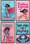 Black Girl Wall Art for Little Girl Room Decor – Black Art Posters for Teen Girls Room Set of 4 - Kids Room Decor for Girls - Girls Wall Decor - Black Woman Wall Art 11x17” - Kids Posters