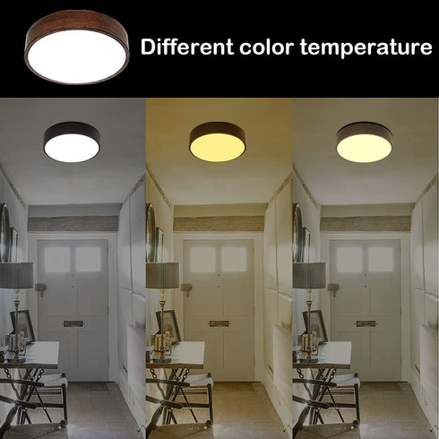 LED Flush Mount Ceiling Light Fixture 24W 3 Color 3000K/4000K/6000K Adjustable Ceiling Light 10 inch Farmhouse Light Fixture for Hallway Bathroom Kitchen Bedroom