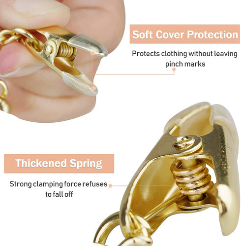 Exttlliy 10PCS Metal Underwear Bra Rack Durable Fashion Children Clothes Hangers Hook Lingerie Shop Display Hanger with Clips (Gold)