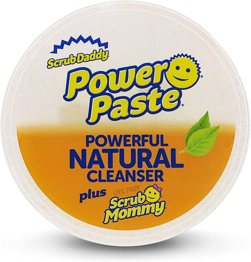 Scrub Daddy All Purpose Cleaning Paste Kit- PowerPaste - Natural Cleaning Product, Non-Toxic, Multi-Surface, Includes PowerPaste and Dye-Free Scrub Mommy Dual-Sided Scrubber - 1ct