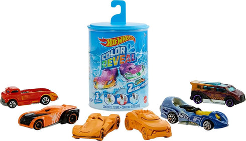 Hot Wheels Color Reveal 2 Pack of 1:64 Scale Vehicles with Surprise Reveal & Repeat Color-Change; Transform Deco with Hot & Ice Cold Water, Mystery Box, Gift for Kids 3 Years Old & Up