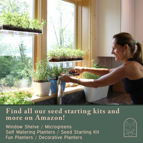 Window Garden Fiber Soil Direct Plant Seed Starters (36mm) 48 Pods - use with our Seed Starter Kit or Any Tray. Expands with Water, Grow Herbs, Flowers and Vegetables. No Messy Soil, Easy,Successful