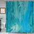 Blue Green Abstract Marble Shower Curtain Light-Color Modern Luxury Art Bath Curtain Waterproof Polyester Fabric Bathroom Decor Shower Curtains 72x72 Inches
