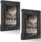 Farmhouse Picture Frames 5x7 - Solid Wood Black Rustic Finished With High Definition Glass Vertically Or Horizontally For Tabletop Display And Wall Hanging (Pack Of 2)