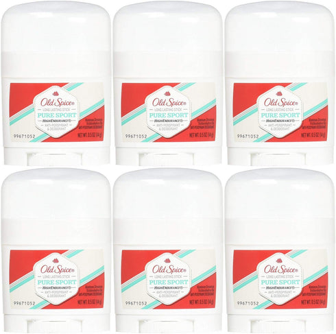 Old Spice High Endurance Antiperspirant Deodorant, Pure Sport, Travel Size 0.5 Ounce (Pack of 6)
